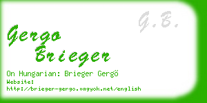 gergo brieger business card